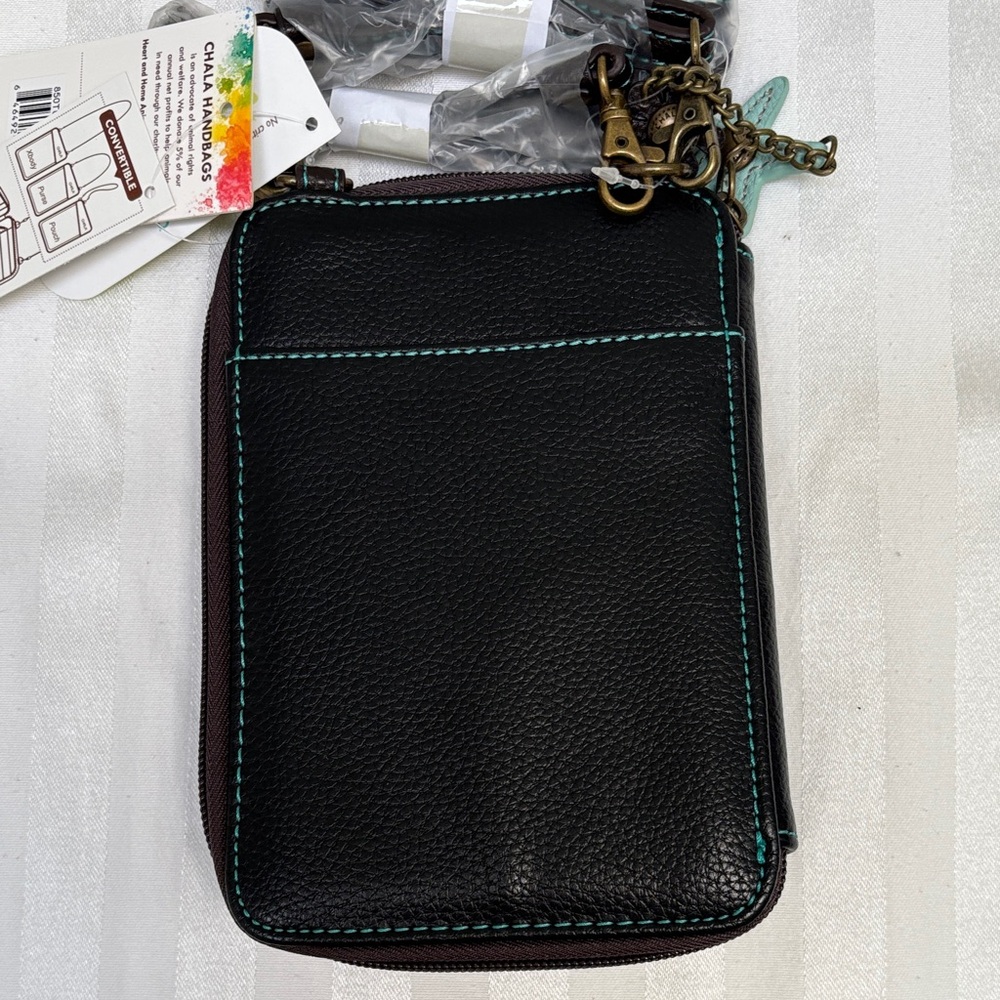 Chala Sea Turtle Brown and Green Crossbody Bag - Picture 7 of 9